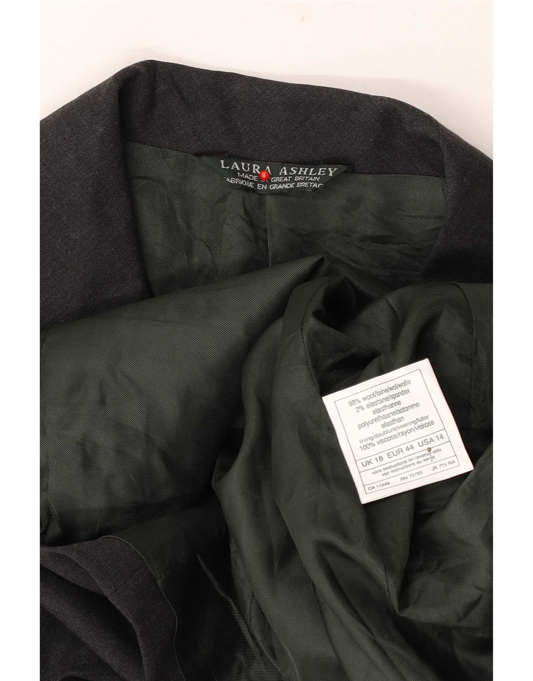 Laura Ashley Chaqueta Blazer de 5 Botones para Mujer UK 40 XL Lana Gris