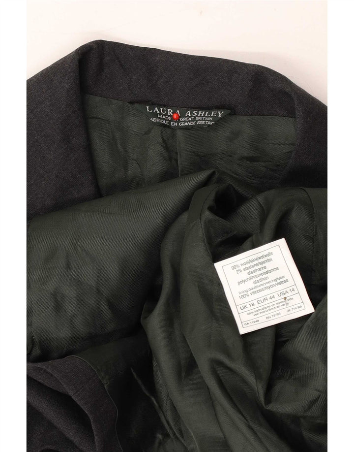 Laura Ashley Chaqueta Blazer de 5 Botones para Mujer UK 40 XL Lana Gris