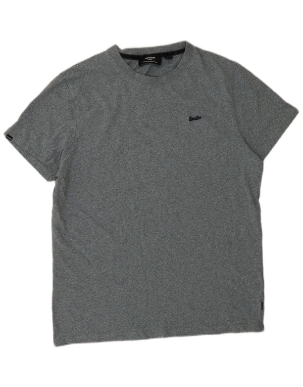 Superdry Camiseta para hombre Top XL de algodón moteado gris