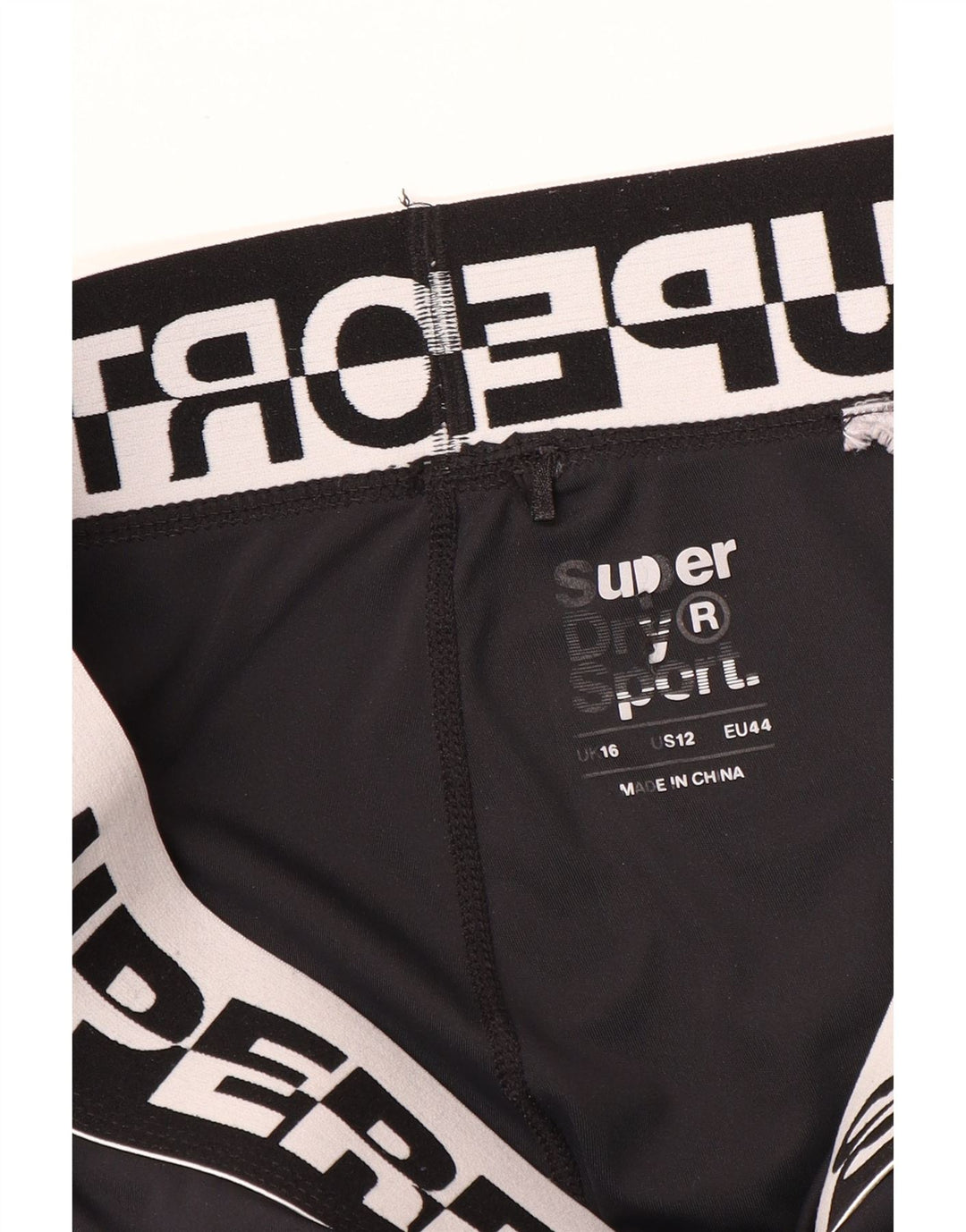 Superdry Leggings cortos con estampado gráfico para mujer, talla 46, color negro