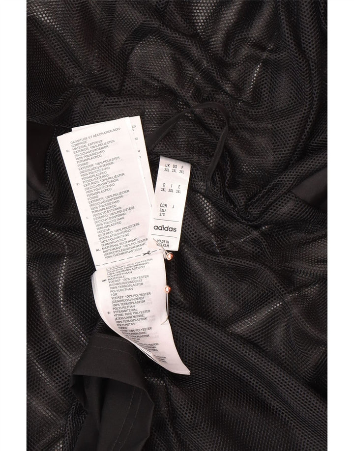 ADIDAS Chaqueta impermeable con capucha gráfica para hombre UK 46 3XL Poliéster negro