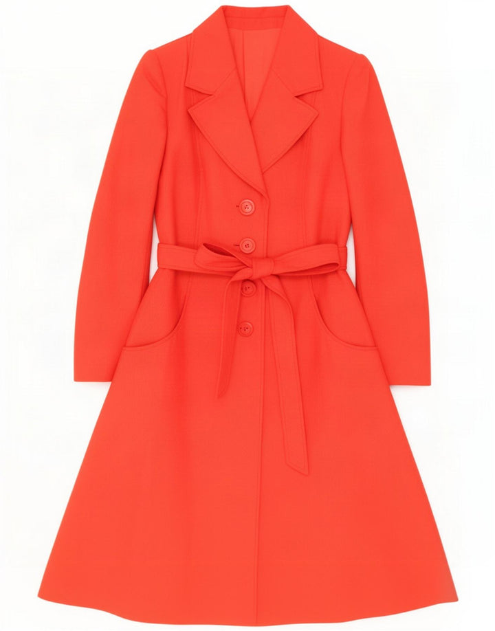 Vintage mujer abrigo Reino Unido 12 rojo medio