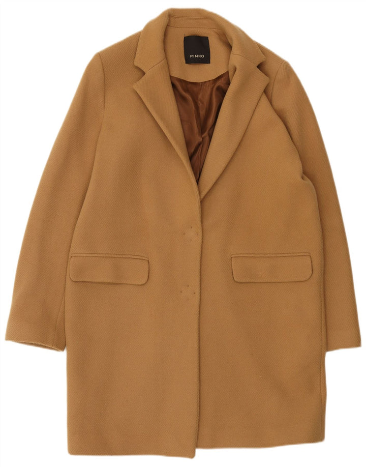Pinko Abrigo para mujer UK 44 Lana beige grande