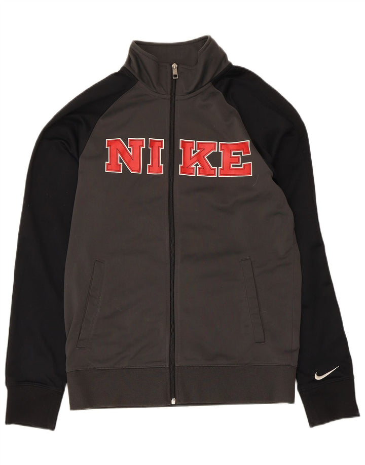 Nike - Chaqueta de chándal con gráfico para hombre, poliéster color block, talla pequeña, gris