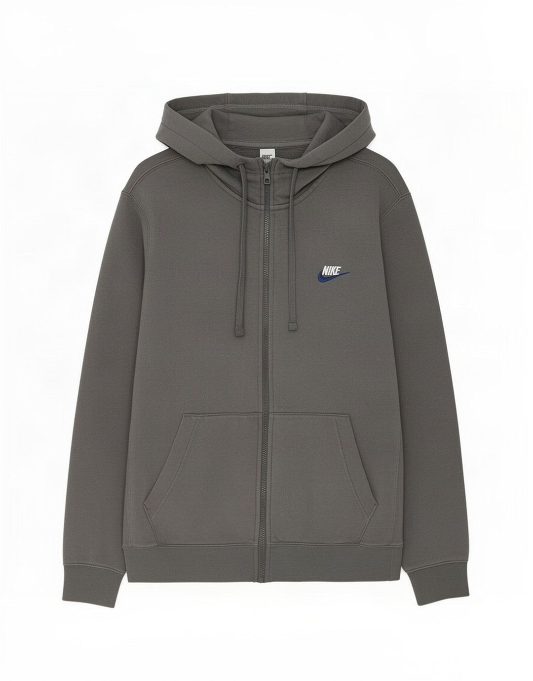 Nike - Sudadera con capucha y cremallera para hombre, talla pequeña, algodón gris