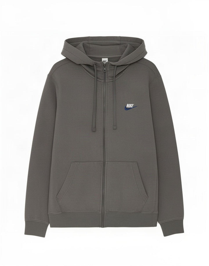 Nike - Sudadera con capucha y cremallera para hombre, talla pequeña, algodón gris
