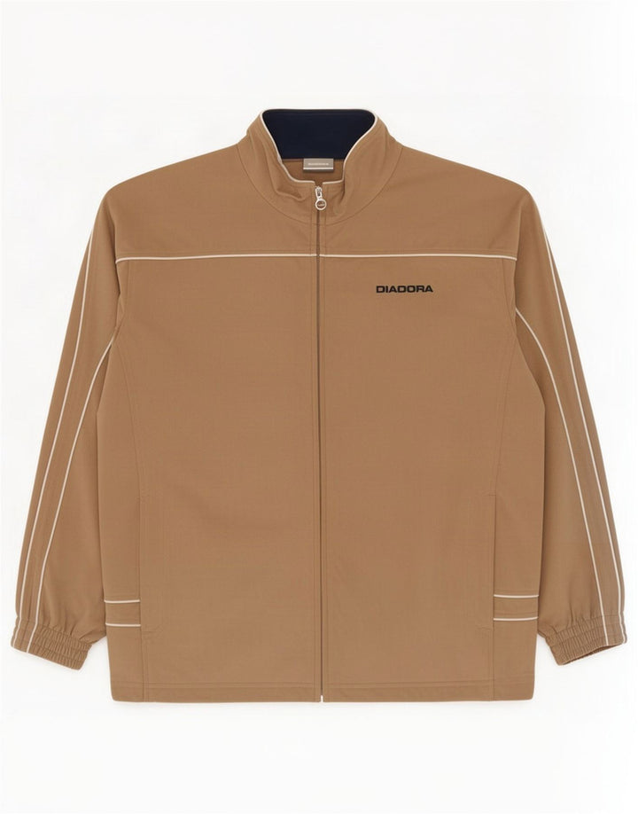 Diadora Chaqueta de chándal de terciopelo para hombre IT 56 2XL Poliéster beige