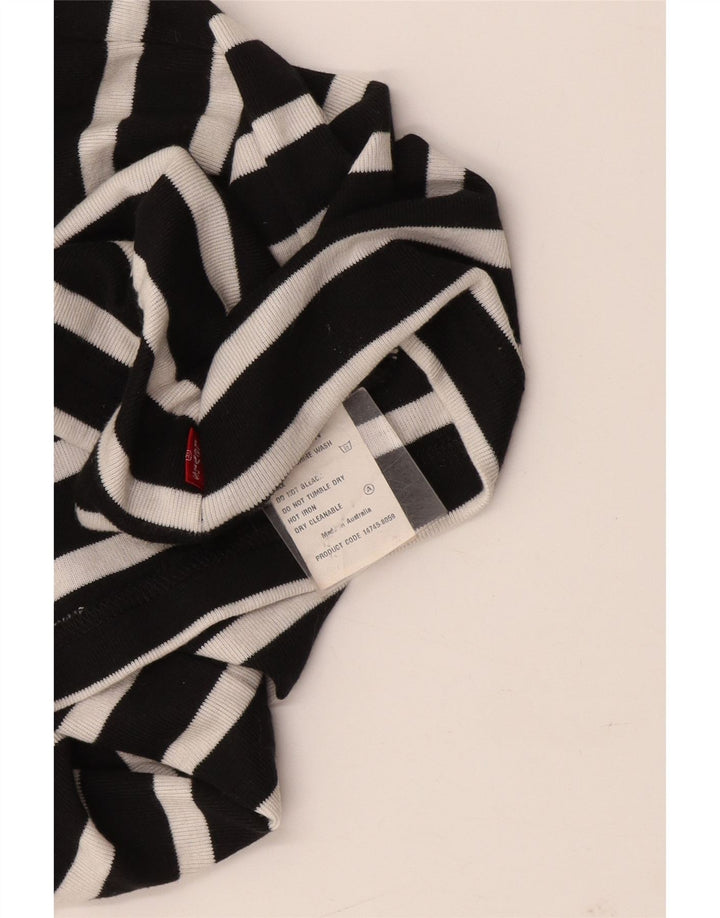 Levi's Top corto halter para mujer UK 8 Small Algodón a rayas negras