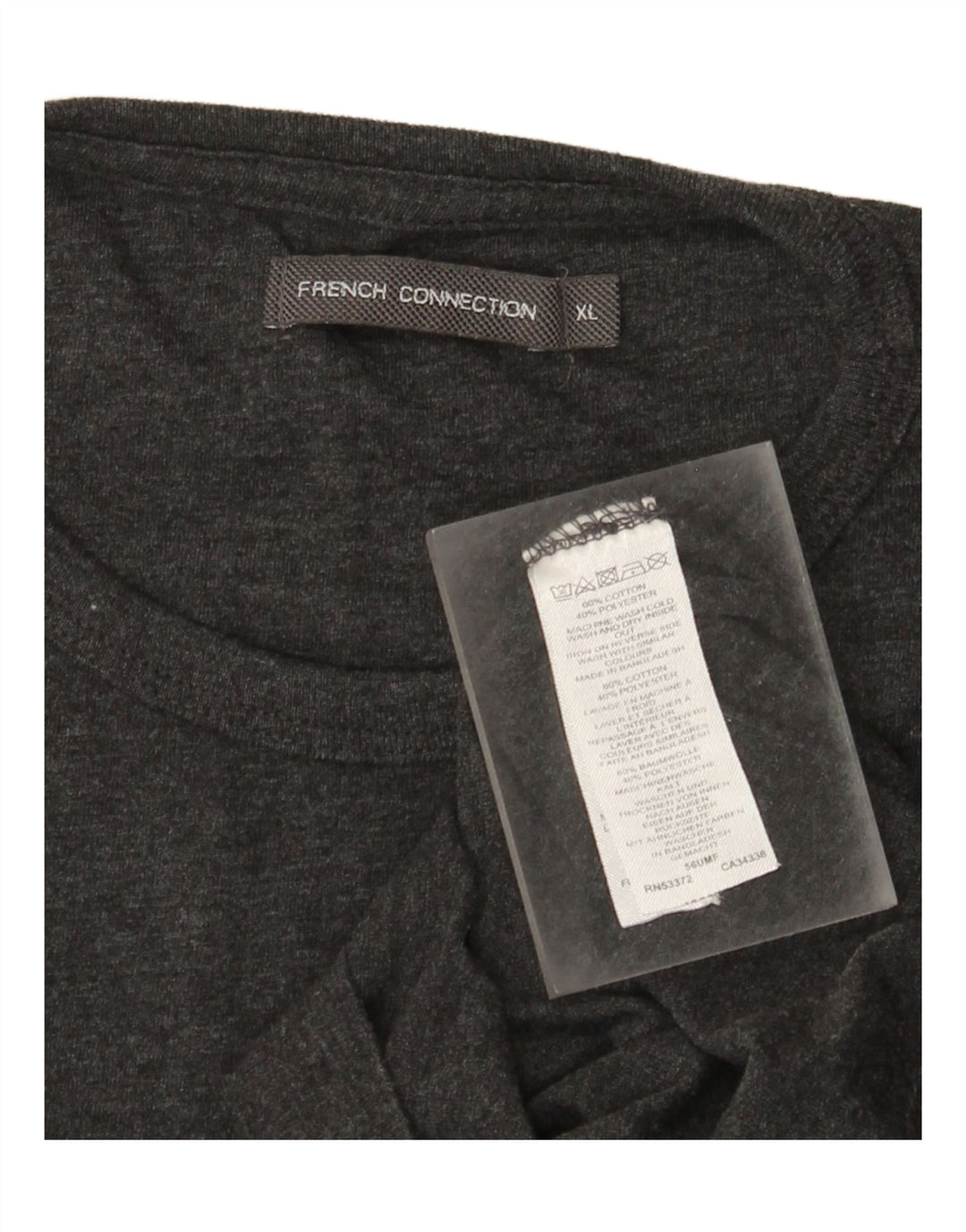 French Connection Camiseta Hombre Top XL Gris Algodón