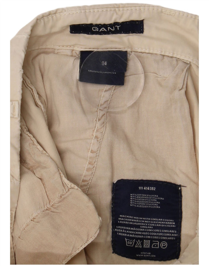 GANT Pantalón chino recto para hombre W34 L26 Algodón blanco roto