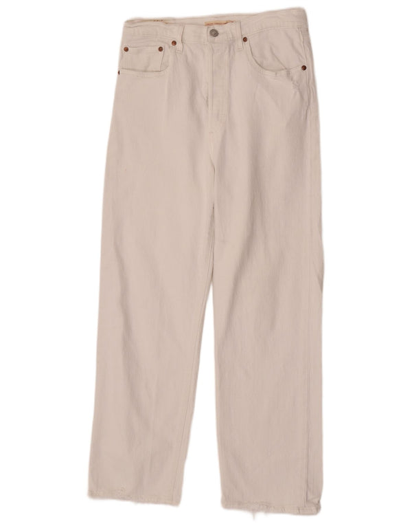 Vaqueros Levi's Ribcage Rectos Mujer W30 L29 Algodón Blanco