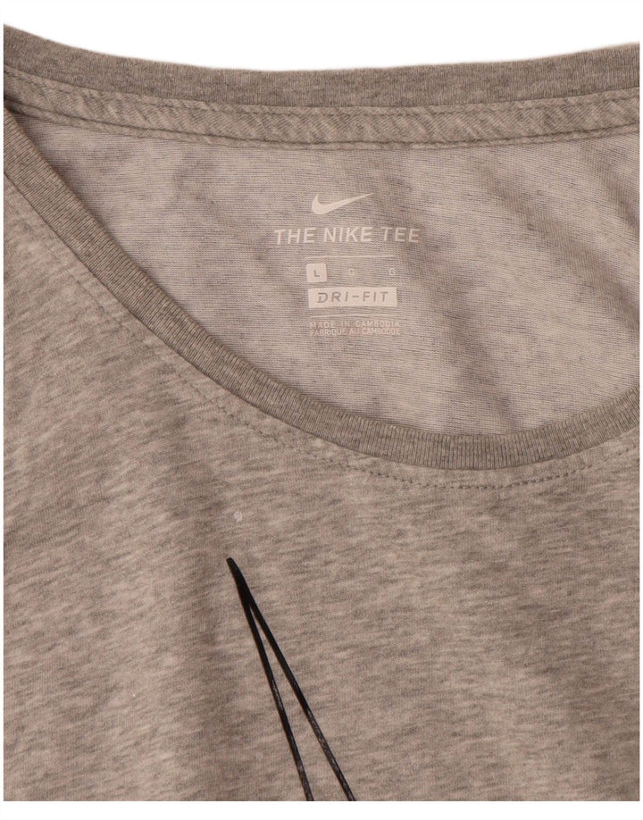 Nike Camiseta sin mangas Dri Fit Graphic para hombre, talla grande, algodón gris