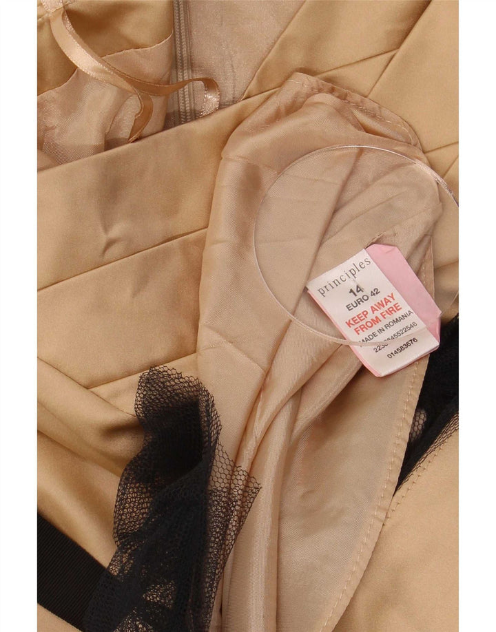 Vestido sin tirantes para mujer Principles UK 44 Poliéster con bloques de color dorado grande