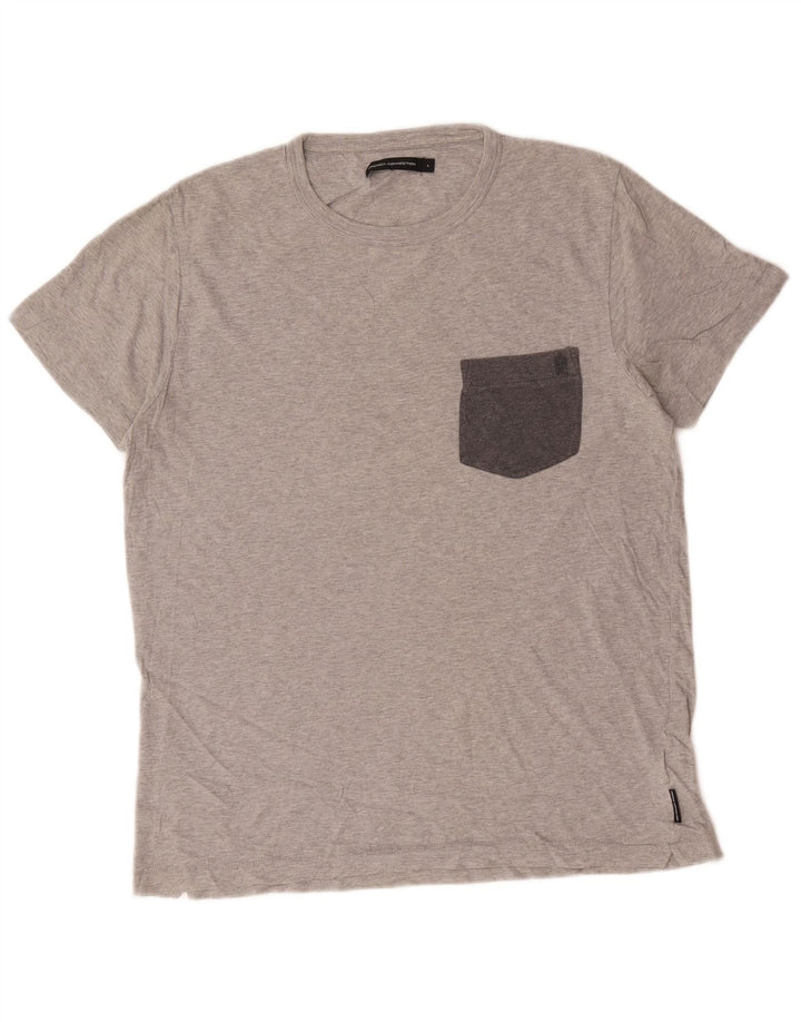 French Connection - Camiseta para hombre, talla grande, algodón gris