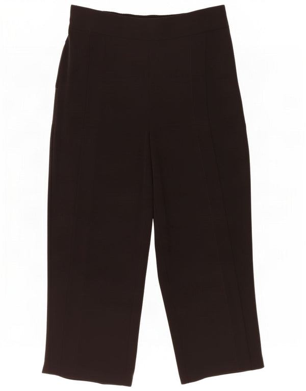 Zara Mujer Pantalones Cortos De Pierna Ancha XL W32 L24 Poliéster Negro