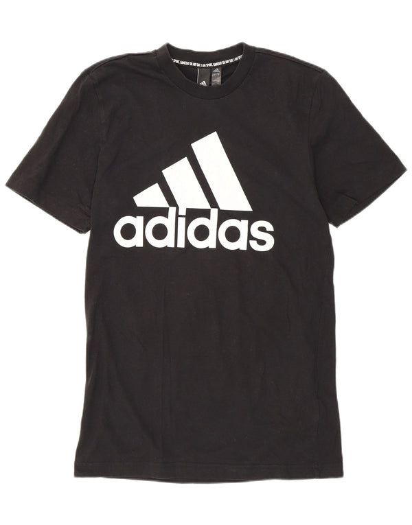 Adidas Hombre Camiseta Gráfica Top Pequeño Negro Algodón Deportes
