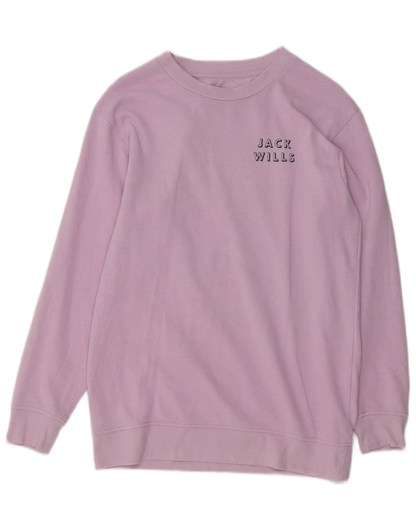 Jack Wills Sudadera para mujer Jumper UK 8 Pequeño Algodón Púrpura