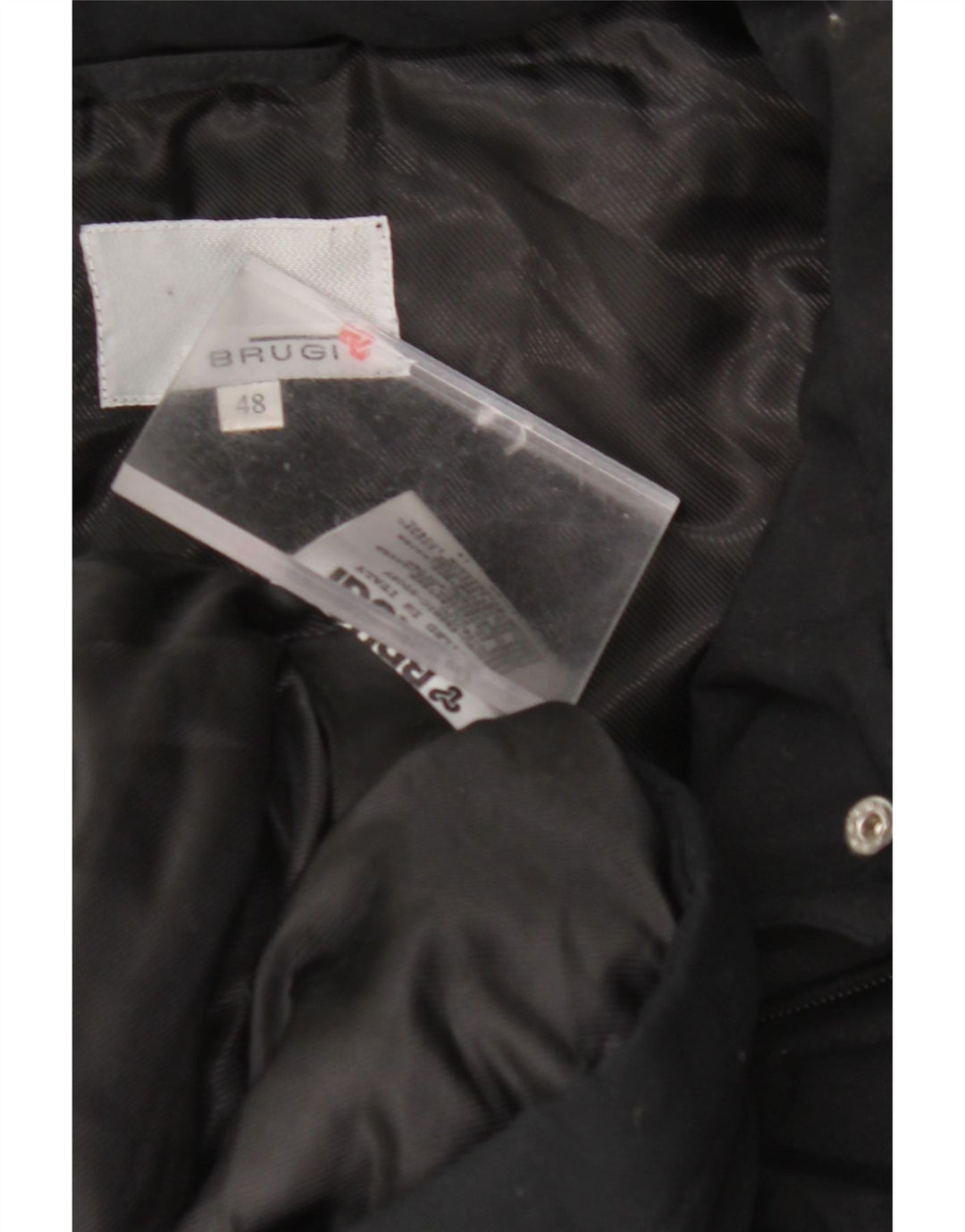 BRUGI Abrigo acolchado con capucha para mujer IT 48 XL Poliéster negro