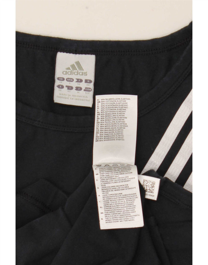 Adidas Mujer Chaleco Top UK 10 Pequeño Algodón Negro