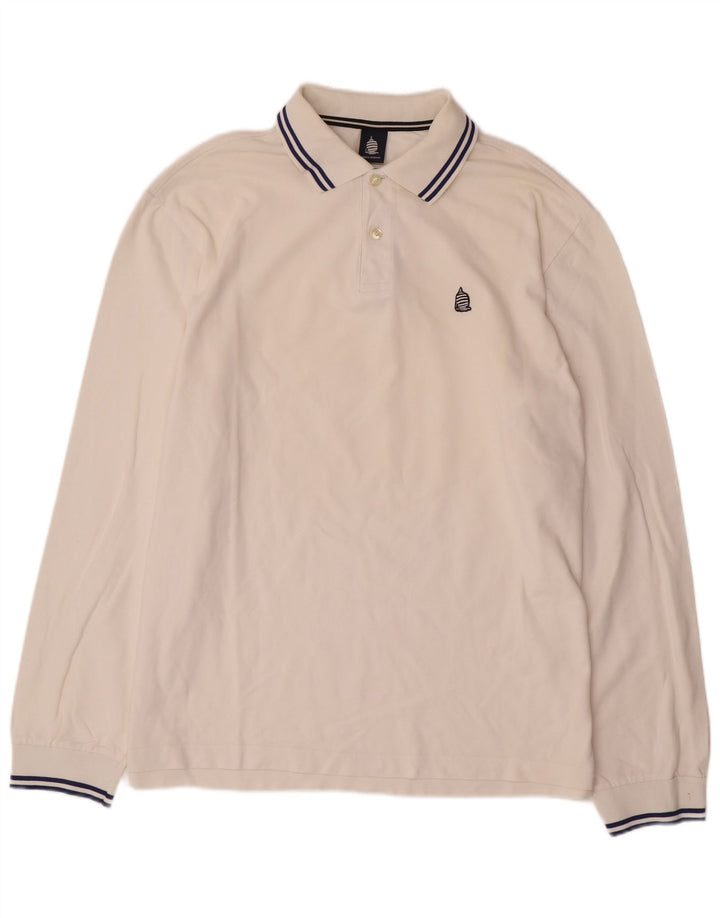MARINA YACHTING Polo Manga Larga Hombre 3XL Blanco Algodón