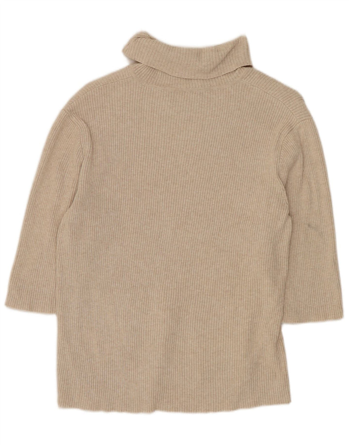 Ralph Lauren - Jersey corto con cuello vuelto para mujer, talla 40, color beige