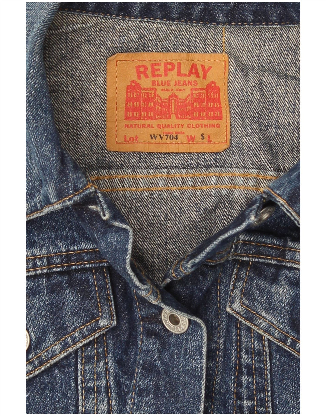 Replay Chaqueta vaquera corta para mujer UK 8 Small Algodón azul