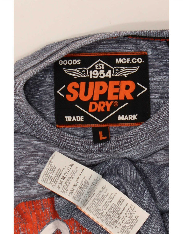 Superdry Camiseta gráfica para hombre Top grande de poliéster moteado gris