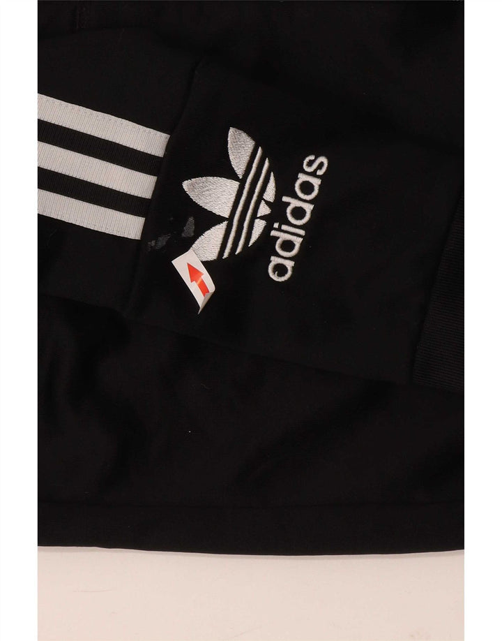 Adidas - Sudadera con capucha para mujer con cremallera gráfica, talla 40, poliéster negro mediano
