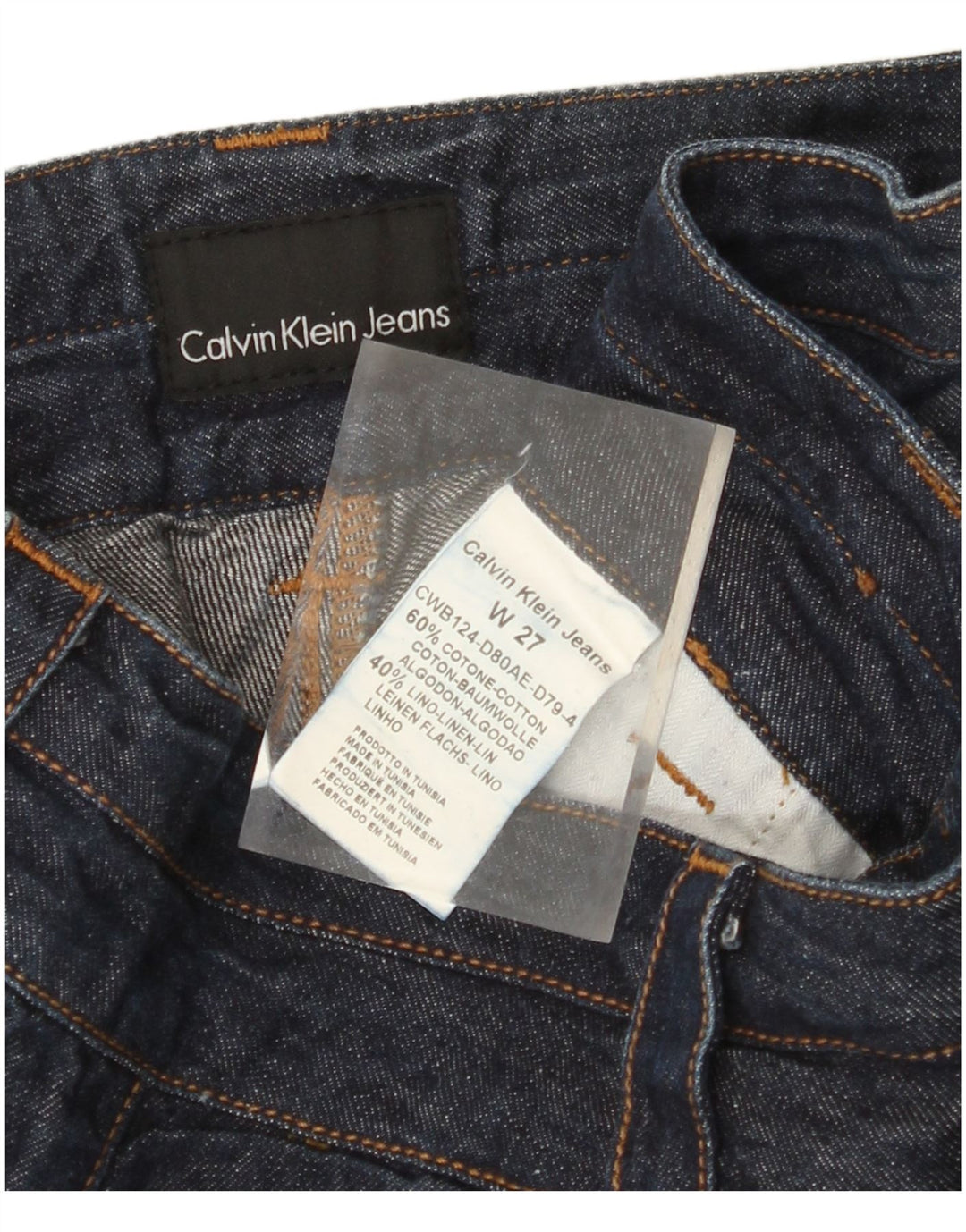 Vaqueros rectos para mujer CALVIN KLEIN W27 L35 Algodón azul marino