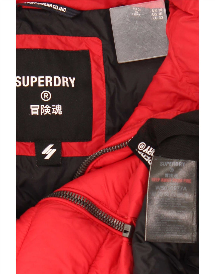 Chaqueta acolchada Superdry para mujer UK 44 Large Red Poliéster
