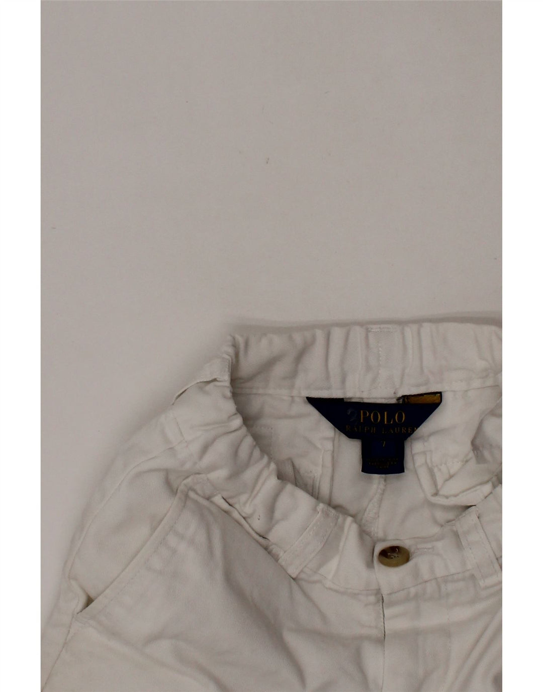 POLO RALPH LAUREN Pantalones cortos chinos para niño 6-7 años W22 Algodón blanco
