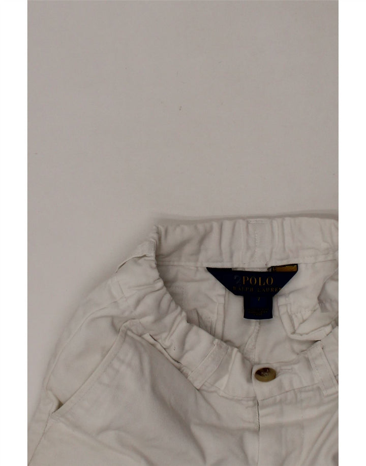 POLO RALPH LAUREN Pantalones cortos chinos para niño 6-7 años W22 Algodón blanco