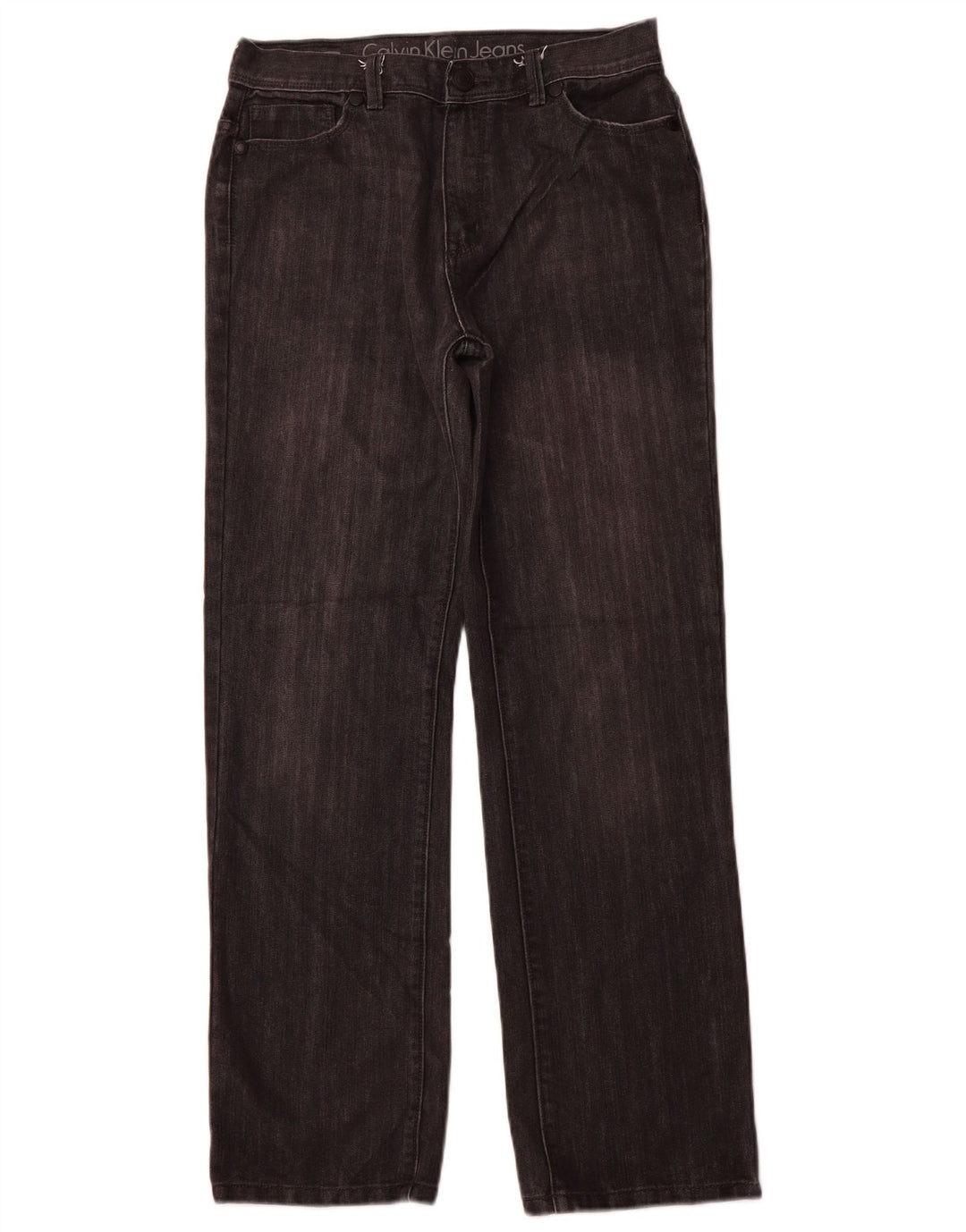 CALVIN KLEIN Vaqueros rectos rebeldes para niñas 15-16 años W30 L29 Negro clásico