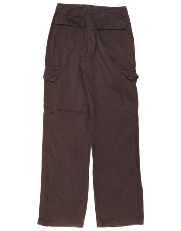 ZARA Mujer Pantalón Cargo De Pierna Ancha EU 34 2XL W24 L31 Negro