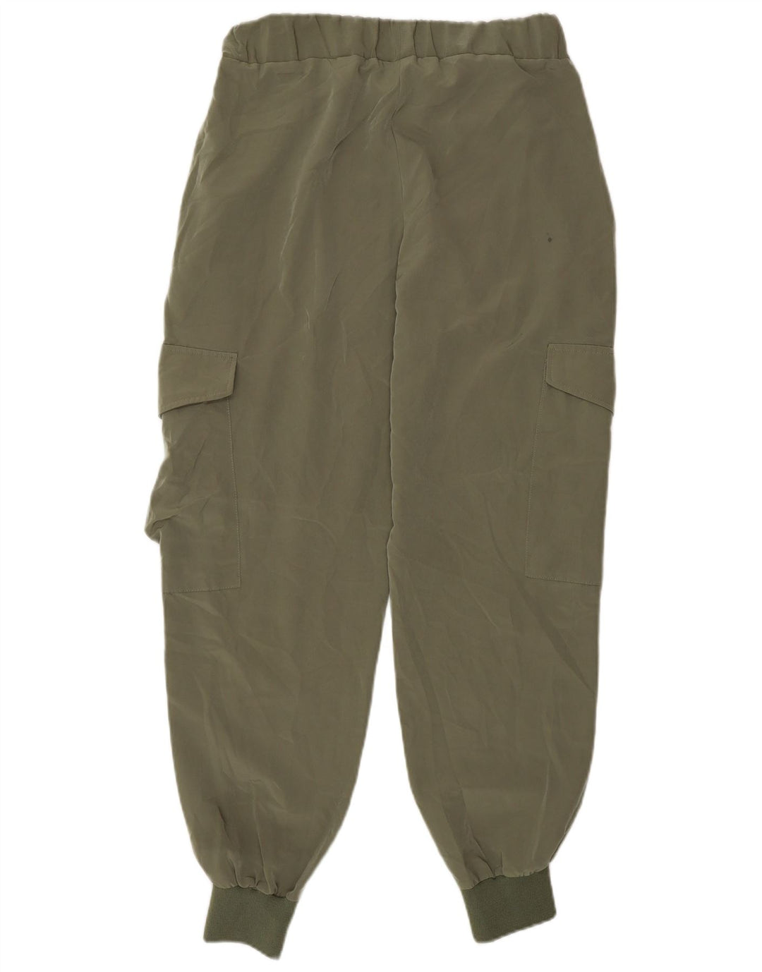 Zara Mujer Joggers Pantalones Cargo Pequeño W28 L27 Poliéster Caqui