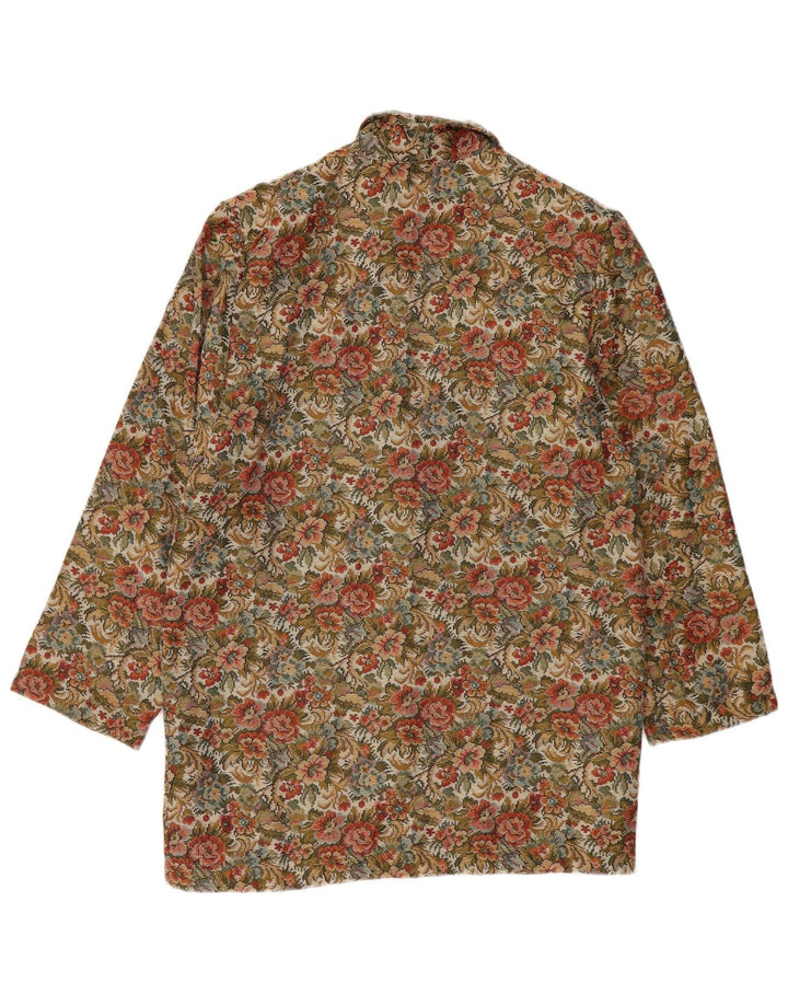 Vintage mujer 2 botones Blazer chaqueta Reino Unido 14 grande multicolor floral