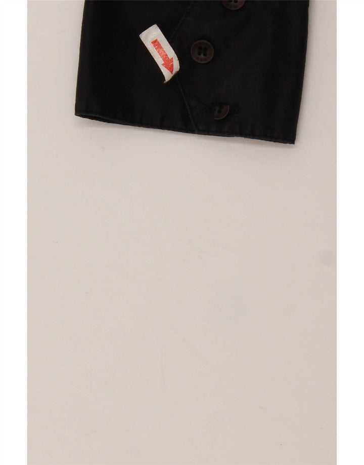 G-Star Hombre Camisa Militar Pequeña Algodón Negro