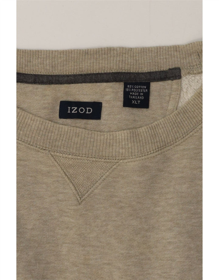 IZOD Hombre Sudadera Jumper XL Gris Algodón Moteado