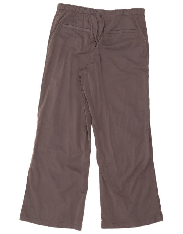 Zara Mujer Pantalones Anchos De Cintura Alta Grande W30 L30 Poliéster Gris