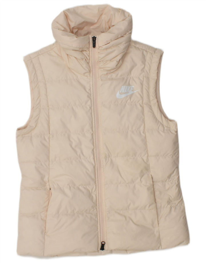 Chaleco acolchado NIKE para mujer UK 44 Poliéster beige medio