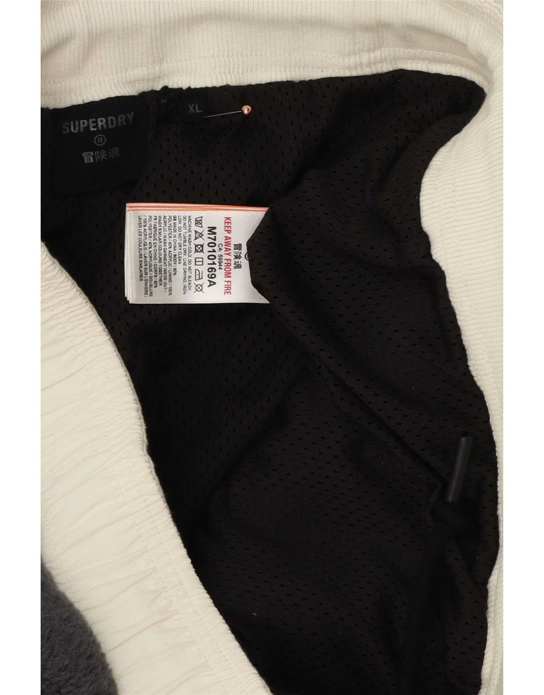 Superdry Hombre Pantalones De Chándal Joggers XL Negro Colorblock Poliéster