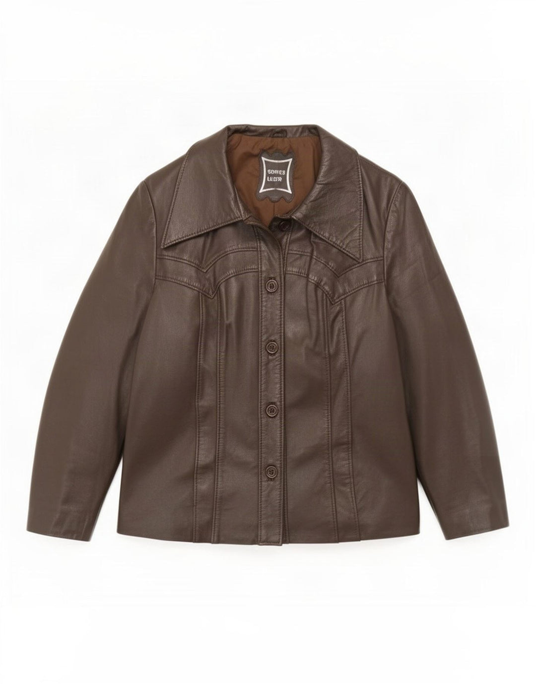 Chaqueta de cuero vintage para mujer IT 44 Marrón medio