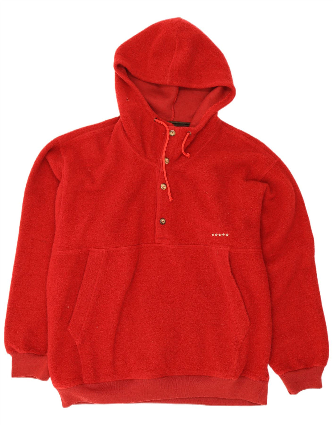 Jantzen - Jersey de forro polar con capucha y cuello con botones para hombre, talla grande, color rojo