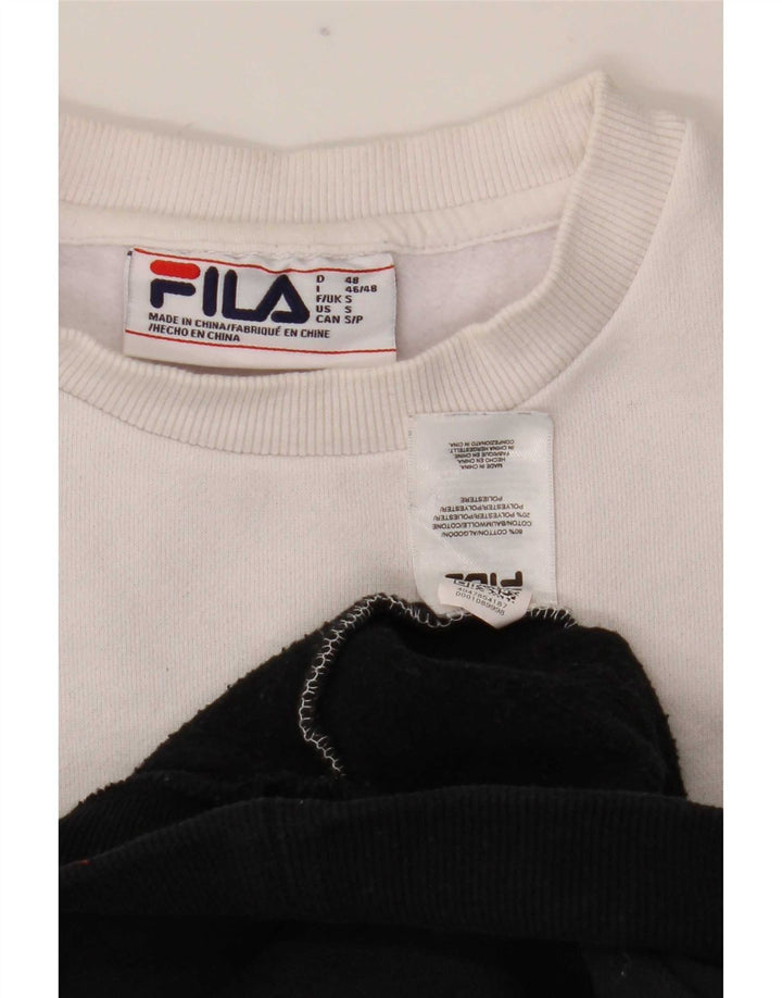 Fila Hombre Sudadera Gráfica Jumper Small Blanco Colorblock Algodón