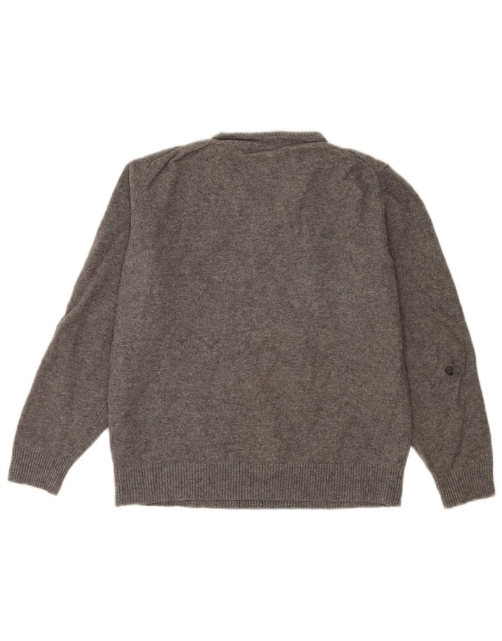 Jersey Massimo Dutti Mujer Cuello Pico Large Lana Gris