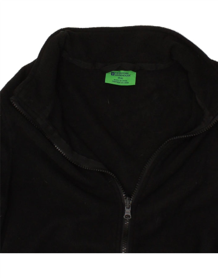MOUNTAIN WAREHOUSE Boys Fleece Jacket 12-13 Years Black Polyester Vintage Mountain Warehouse and Second-Hand Mountain Warehouse from Messina Hembry 