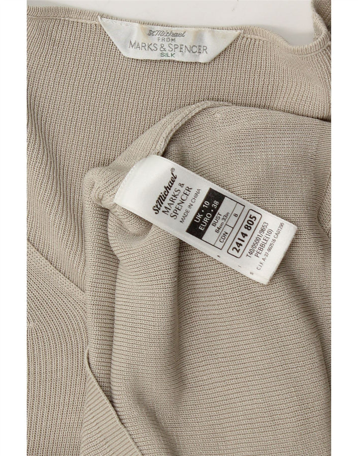 Marks & Spencer Camiseta extragrande para mujer UK 10 Small Grey Silk