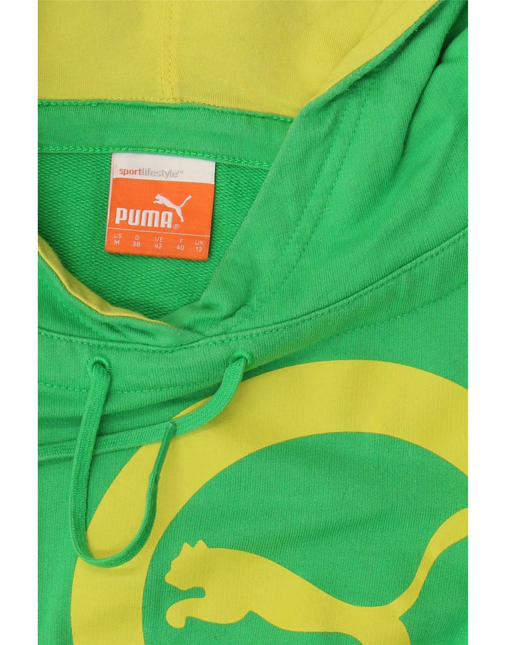 Puma - Sudadera con capucha para mujer, diseño gráfico, talla 40, color verde medio