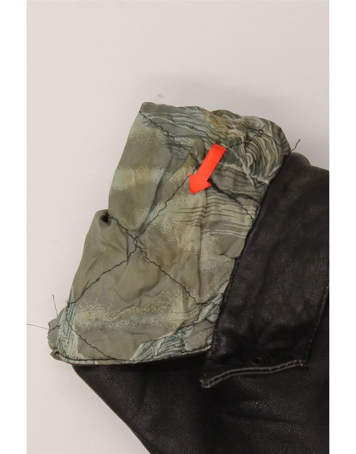 Vintage chaqueta de cuero para hombre Reino Unido 44 2XL negro