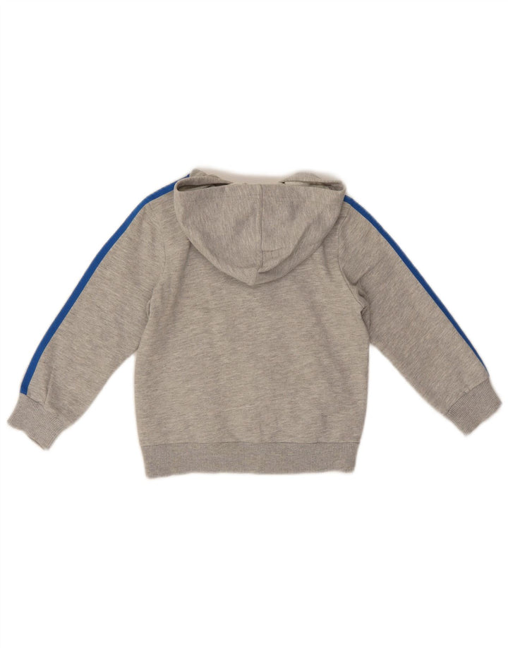 Adidas - Sudadera con capucha y cremallera para niños, 4-5 años, algodón gris